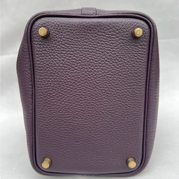 Hermes Plum Leather Picotin Tote with Gold Hardware - Picture 5 of 14